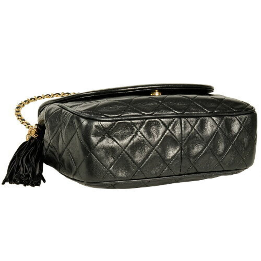 Chanel Mark Chain Coco Tassel Bag Shoulder Matelasse Black Lambskin - Picture 4 of 8